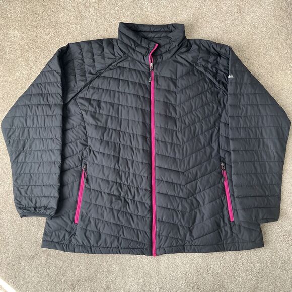 Columbia Jacket Womens 2X Black Thermal Coil Interchange Puffer Lightweight Warm - Picture 1 of 7